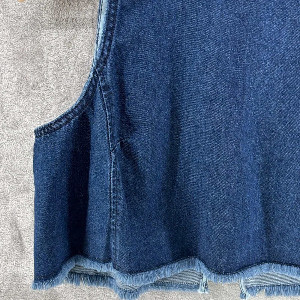 Anthropologie Pilcro Denim Cropped Back Tie Closure Tank Size S - Picture 6 of 9